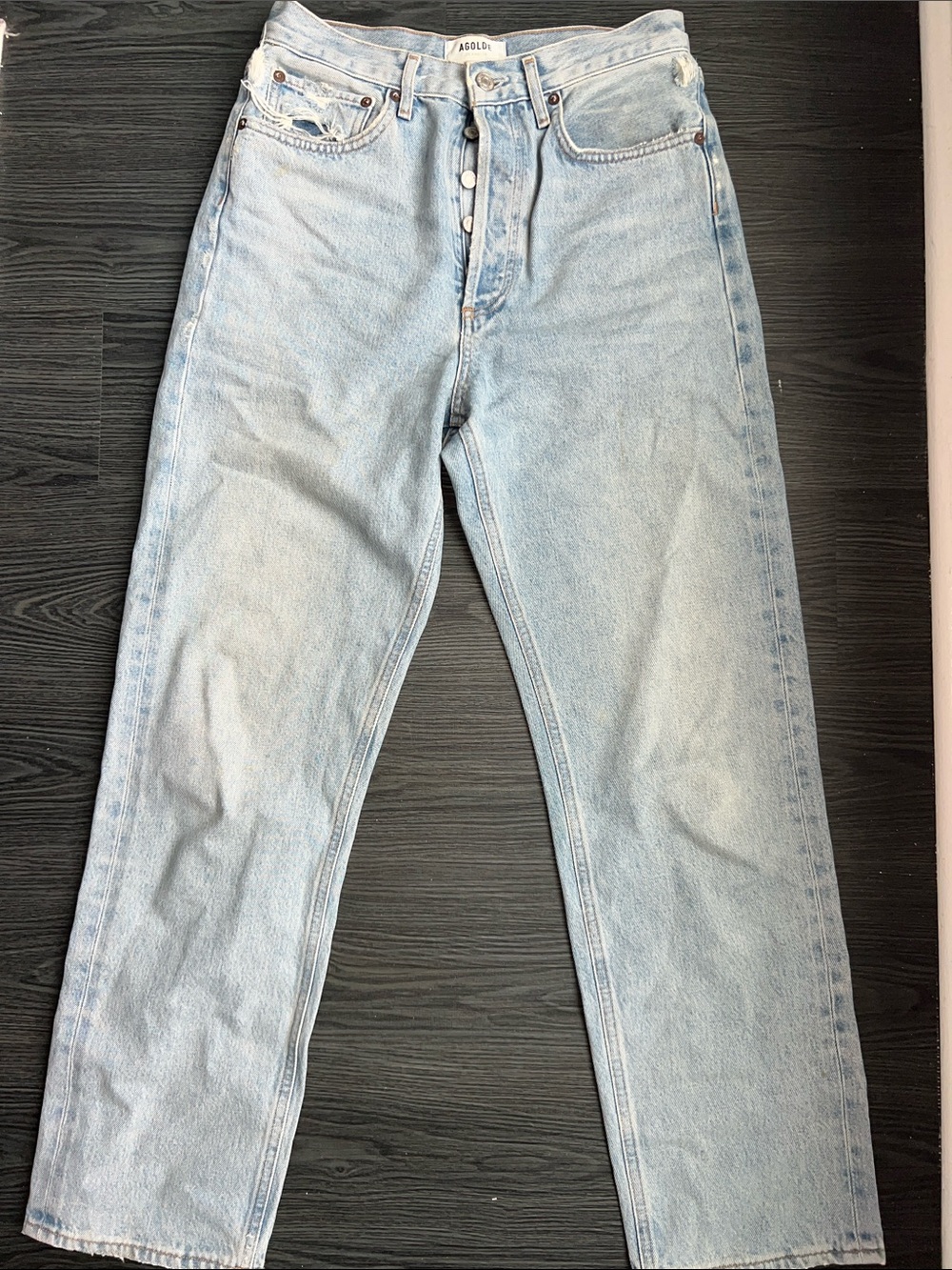 Agolde Light Blue High-Rise Wide Leg Jeans